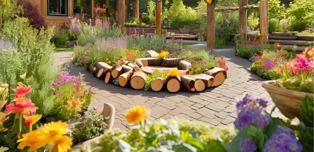 Holzstamm Deko garten