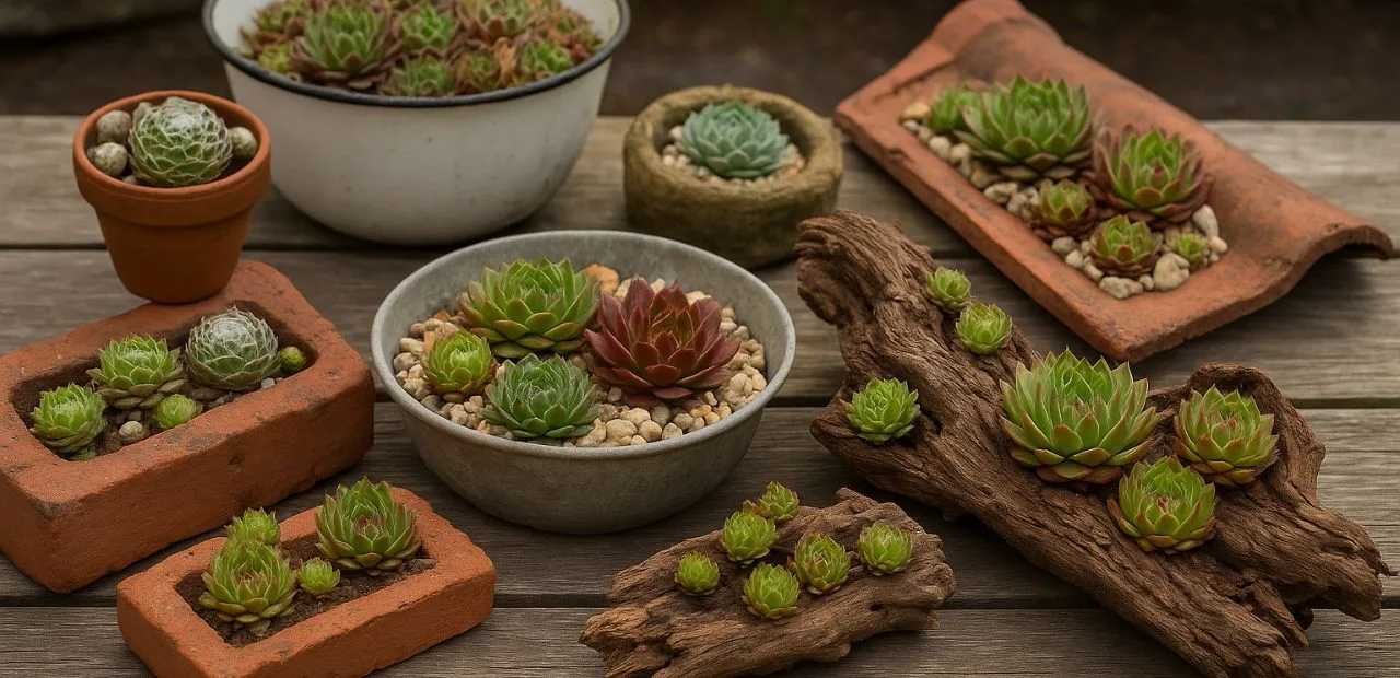 Hauswurz-Deko – 3 Kreative Ideen für Garten & Balkon Hauswurz-Deko