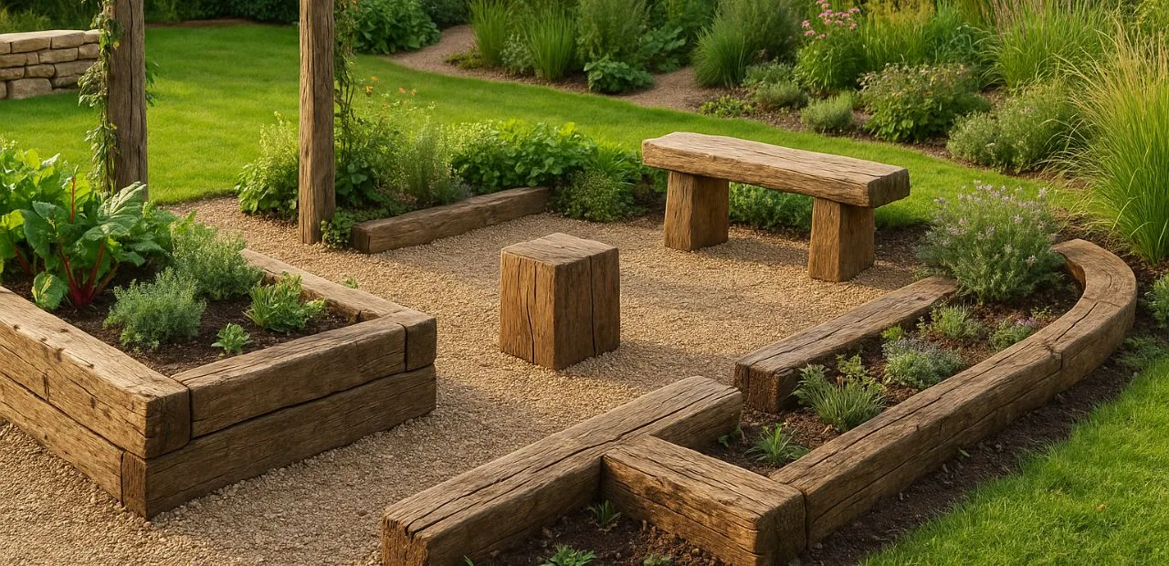 Alte Balken im Garten