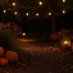 Gartenbeleuchtung im Herbst