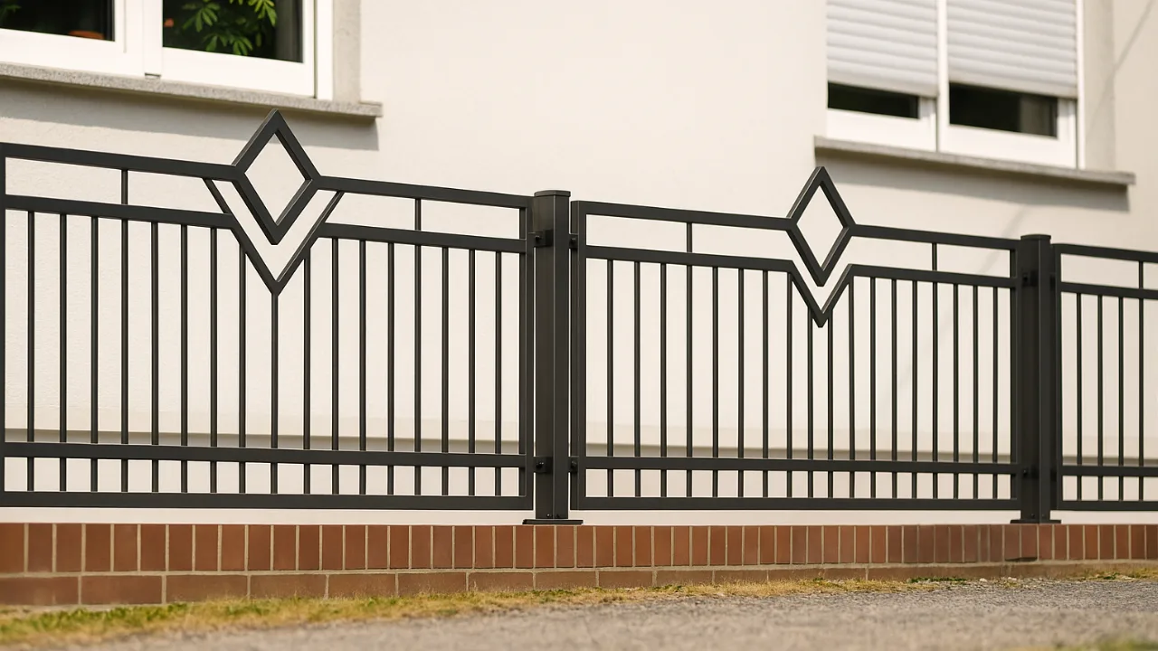 Zaunbau am Haus in der Innenstadt – Die 5 größten logistischen Herausforderungen in Berlin (und wie wir sie lösen) Moderner Metallzaun vor Berliner Wohnhaus, Beispiel für hochwertigen Zaunbau in der Innenstadt