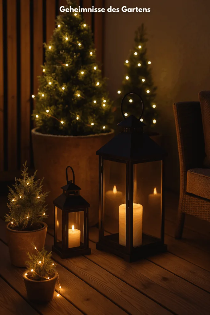 Terrasse weihnachtlich beleuchten - 3 stimmungsvolle Ideen Weihnachtlich beleuchtete Terrasse