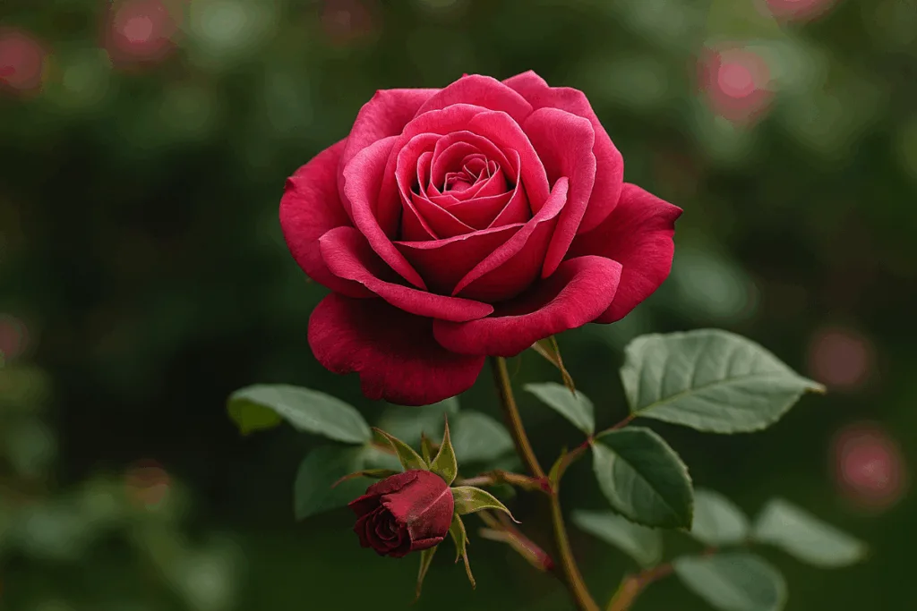 Diese 5 Pflanzen solltest du im November unbedingt düngen! Rote Rose im Garten, herbstliche Pflanze im November richtig düngen