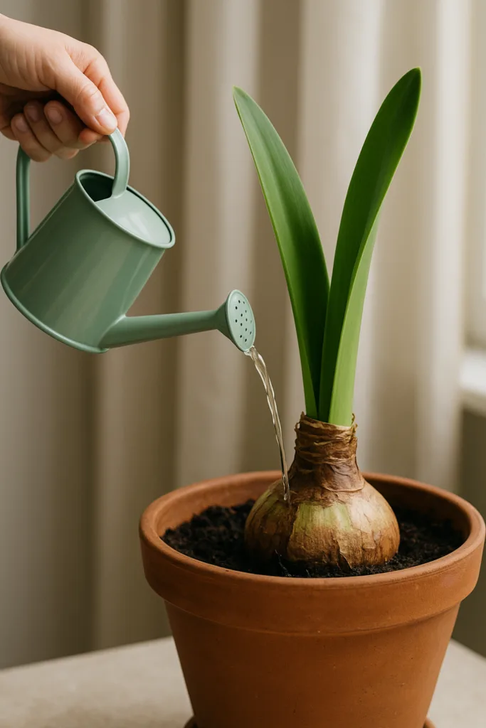 Amaryllis zu Weihnachten - So bringst du sie pünktlich zum Blühen Amaryllis richtig gießen im Topf – sparsame Bewässerung für eine pünktliche Blüte zu Weihnachten