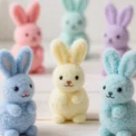 Süße Filzhasen in Pastellfarben – einfache DIY-Idee für selbstgemachte Osterdeko zum Basteln.