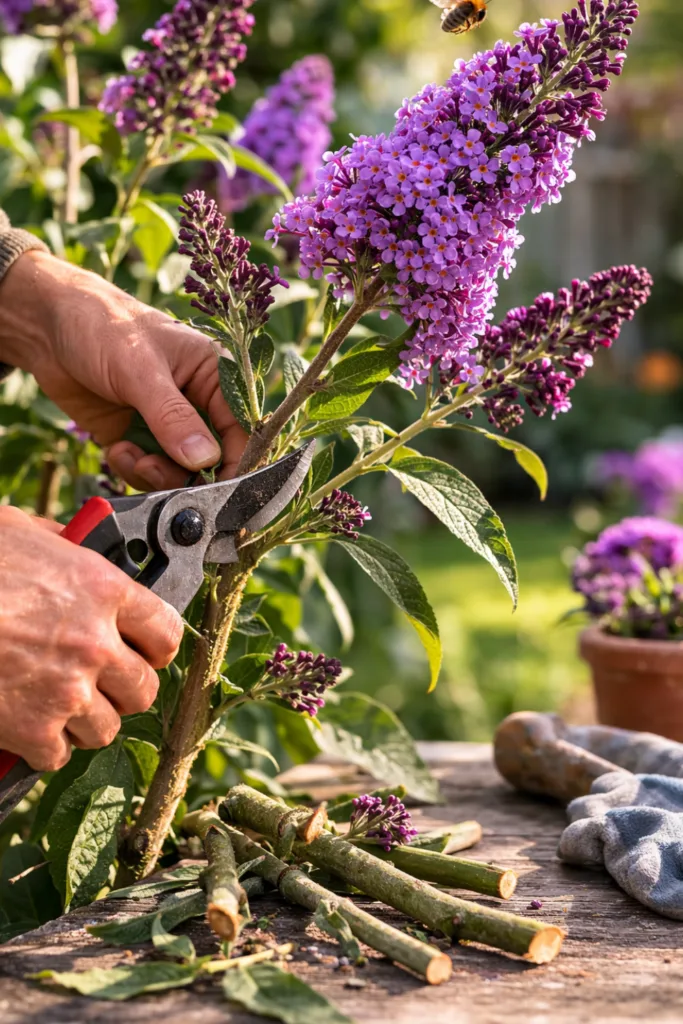 Diese 5 Gehölze solltest du jetzt im März unbedingt schneiden Sommerflieder im März schneiden für mehr Blüten – Rückschnitt eines Schmetterlingsflieders im Garten