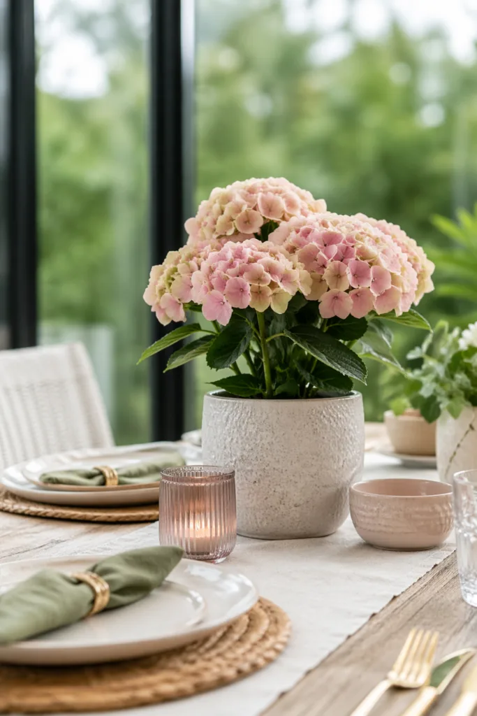 Muttertag Wintergarten Deko mit harmonischem Farbkonzept, Pflanzen und natürlichem Licht