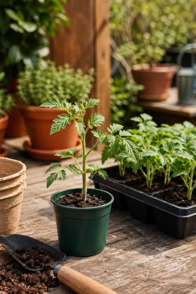 Gartenarbeiten im Mai: Tomatenpflanze richtig einsetzen für gesundes Wachstum im Beet