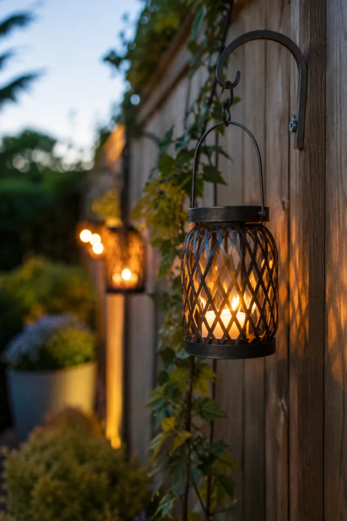 Sommerdeko für den Gartenzaun – 5 einfache Ideen für den Juli Gartenzaun Deko im Juli mit Solarlaternen und warmem Licht für gemütliche Sommerabende im Garten.