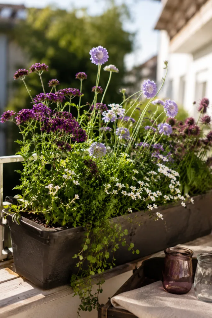 Blumenkasten bepflanzen im Juni: 5 Ideen für monatelange Blütenpracht Blumenkasten bepflanzen im Juni mit insektenfreundlichen Sommerblumen für Bienen und Schmetterlinge auf dem Balkon.